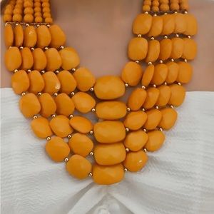 Mustard Acrylic Beaded Necklace